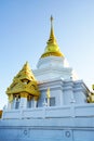 Beautiful pagoda in Wat Phra Thad Santidham temple.