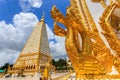 Beautiful pagoda Wat Phrathat Nong Bua Temple in sunshine day at Ubon Ratchathani