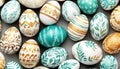 Beautiful painted easter eggs leaf designs