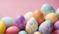 Beautiful painted easter eggs with copy space