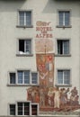 Beautiful painted facade in Old Town of Lucerne