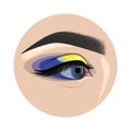 Beautiful painted female eye and eyebrow for fashion design