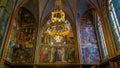 Beautiful painted at the interior of Saint Vitus cathedral in the castle of Prague