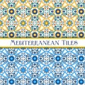 Beautiful painted mediterranean traditional tiles