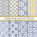 Beautiful painted mediterranean traditional tiles