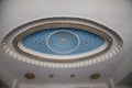 Beautiful painted plafond on the ceiling in the Khas Imam mosque. Tilla Sheikh. Tashkent. Uzbekistan. Apr 29, 2019