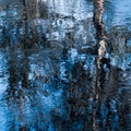 Beautiful painterly abstract of tree reflecting in water Royalty Free Stock Photo