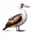 Emu And Black-browed Albatross Painting On Clear And White Background