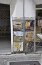 Avignon, 10th september: Painting souvenirs stand in the Place du Change Pedestrian Square of Avignon in Provence France