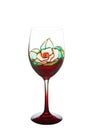 Beautiful painting stained glass of wine glass