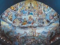 Beautiful painting wall art on the ceiling of Florence Cathedral in Italy