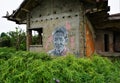 Beautiful painting on a wall of an old house