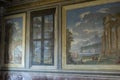 A beautiful painting on the walls in an old antique villa