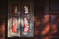 The beautiful painting of window panel