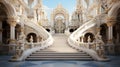 a beautiful palace with stairs leading to the entrance Royalty Free Stock Photo