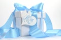 Beautiful pale aqua baby blue gift