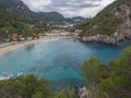 Beautiful Paleokastritsa bay with sand beach on Corfu, Kerkyra, Greece