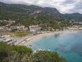 Beautiful Paleokastritsa bay with sand beach on Corfu, Kerkyra, Greece