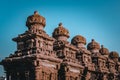 Beautiful Pallava architecture & exclusive sculptures at The Kanchipuram Kailasanathar temple, Oldest temple in Kanchipuram Royalty Free Stock Photo