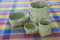 Beautiful palm leaf box on table clothes floor