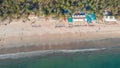 Beautiful Palolem beach aerial view landscape. Goa state in India. Royalty Free Stock Photo