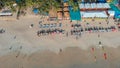 Beautiful Palolem beach aerial view landscape. Goa state in India. Royalty Free Stock Photo