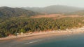 Beautiful Palolem beach aerial view landscape. Goa state in India. Royalty Free Stock Photo