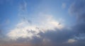 Beautiful panaromic pastel color sky with clouds, nature background