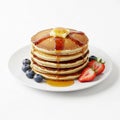 Beautiful Pancake Delight with Cute Blueberries and Strawberries Royalty Free Stock Photo