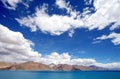 Beautiful Pangong Lake with clear sky, HDR