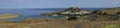 Beautiful panorama of the ancient city and acropolis of Lindos Rhodes, Greece Royalty Free Stock Photo