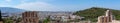 Beautiful panorama of Athens in Greece with view of Odeon of Herodes Atticus