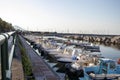 Beautiful Panorama of Boats and Yachts in the Sea in Salerno, a fantastic coastal city. Located in Calabria, Italy