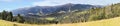 Beautiful panorama of the Carpathian Mountains in the summer in the rays of the morning sun. Royalty Free Stock Photo