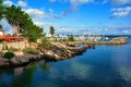 Beautiful panorama of Cascais seafront and port