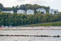 Beautiful Panorama of the coastal landscape at the baltic sea town sellin Royalty Free Stock Photo