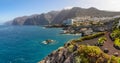 Beautiful panorama the coastline of Puerto de Santiago and Los Gigantes rocks