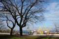 Beautiful panorama of colourful Odessa sea port cranes ,Ukraine Royalty Free Stock Photo