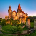 Beautiful panorama of the Corvin Castle, Hunedoara, Transylvania, Romania Royalty Free Stock Photo