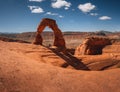 beautiful panorama of the delicate arch in the arches national park in moab, united states of america on a sunny day Royalty Free Stock Photo