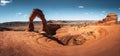 beautiful panorama of the delicate arch in the arches national park in moab, united states of america on a sunny day Royalty Free Stock Photo