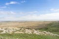 Beautiful panorama from Enisala Medieval Fortress also referred as Heracleea Fortress with Razim lake in the background, Tulcea