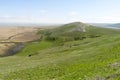 Beautiful panorama from Enisala Medieval Fortress also referred as Heracleea Fortress with Razim lake in the background, Tulcea