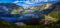 Beautiful panorama of HallstÃÂ¤tter See or Lake Hallstatt