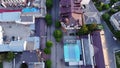 Beautiful Panorama Lutsk Cityscape Near The Lubart Castle. Camera Tracking from right to left