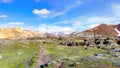 Beautiful panorama of Mountain landscape in Iceland. Landmannalaugar, Fjallabak Nature Reserve.