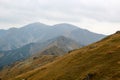 Beautiful panorama of mountains covered with forests against the blue sky Royalty Free Stock Photo