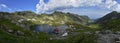 Beautiful panorama o Fagaras Mountains and Balea glacier lake. Royalty Free Stock Photo