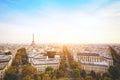 Panorama of Paris with Eiffel Tower, France Royalty Free Stock Photo