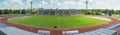 Beautiful panorama photo of soccer stadium during sunny day in Chernihiv town